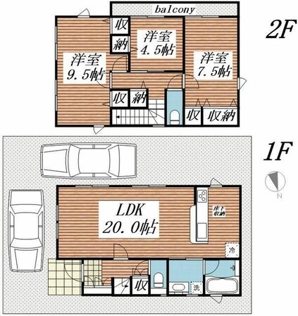 クレイドルガーデン八王子市川口町第８１　１０号棟の物件間取画像